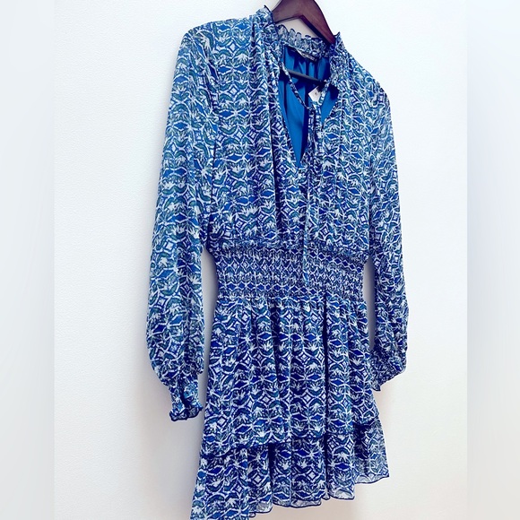 NEW ZARA Blue Short Dress Size S - Picture 5 of 13